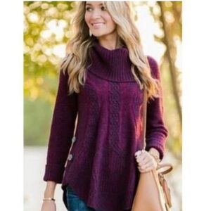 Anthropologie Angel of the North Cabled Boucle Tunic Pullover Sweater